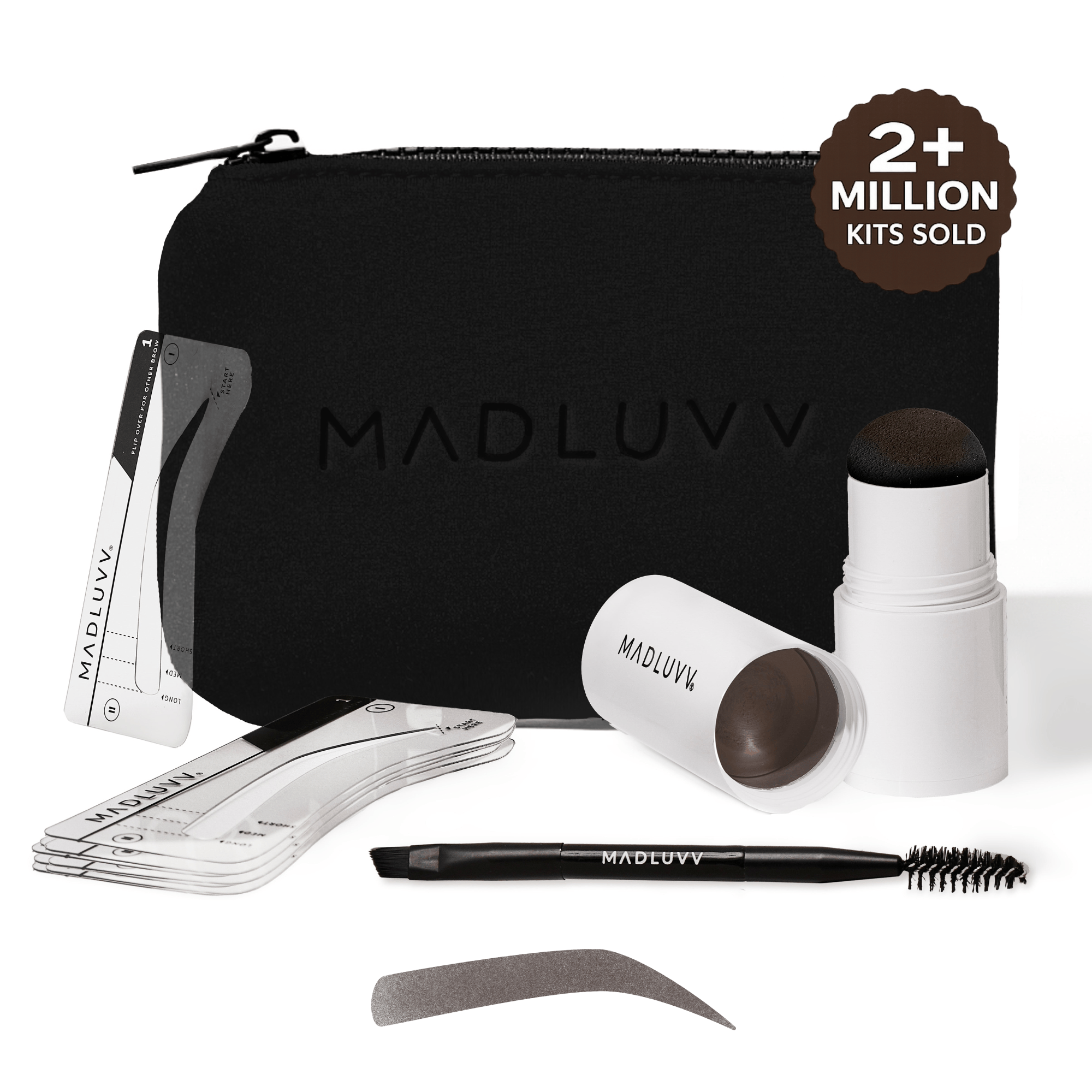 &be Liquid Eyebrow ダークブラウン 5本セット Dark Brown Brow Stamp™ Kit — Perfect Brows in Seconds | Madluvv