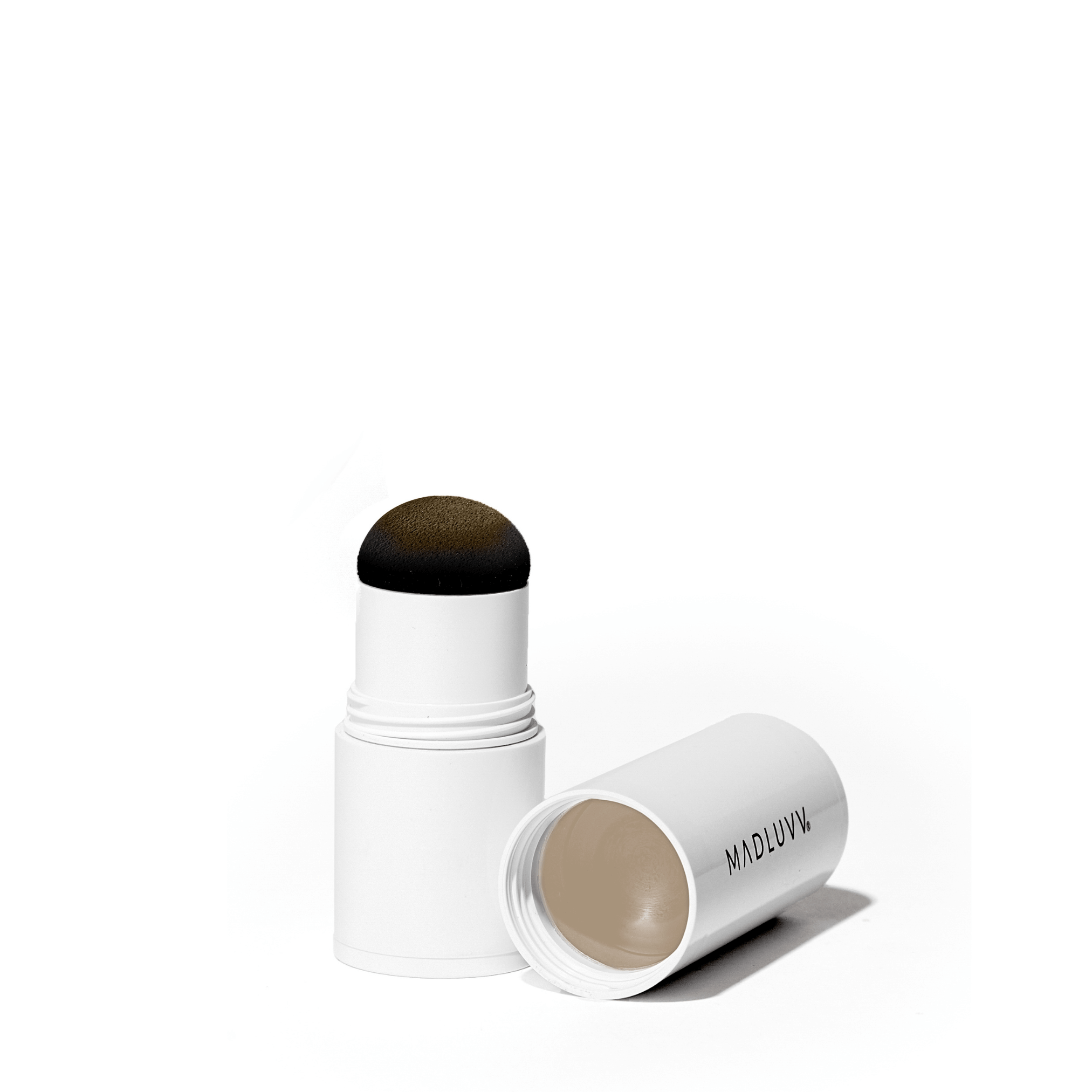 Blonde Brow Stamp open to show pomade inside the cap and the sponge applicator