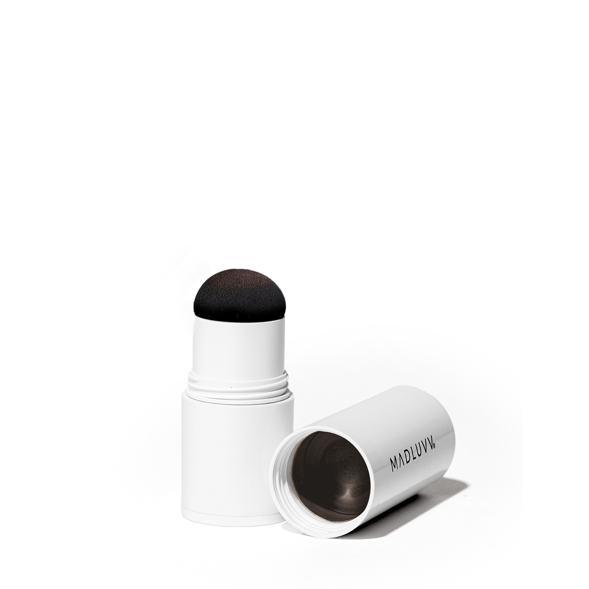 Dark Brown Eyebrow Stamp open to show pomade inside the cap and the sponge applicator