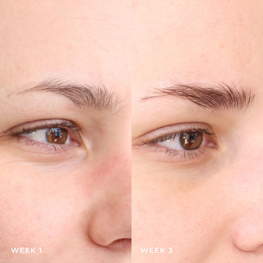 laminate brow serum showing eyebrow growth after 3 weeks