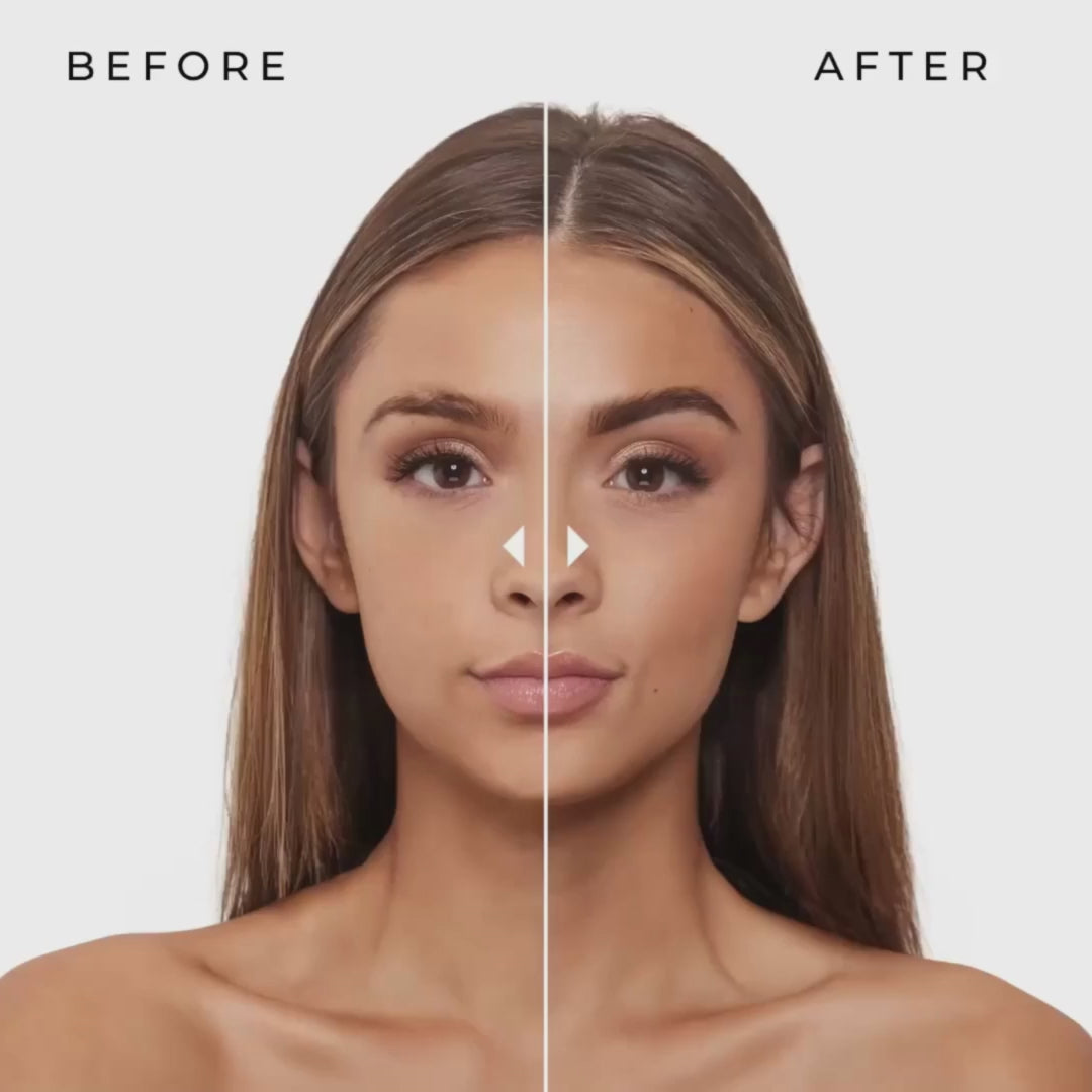 Load video: dark brown before and after brow stamp kit