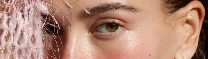 A close up of Hailey Bieber's brows