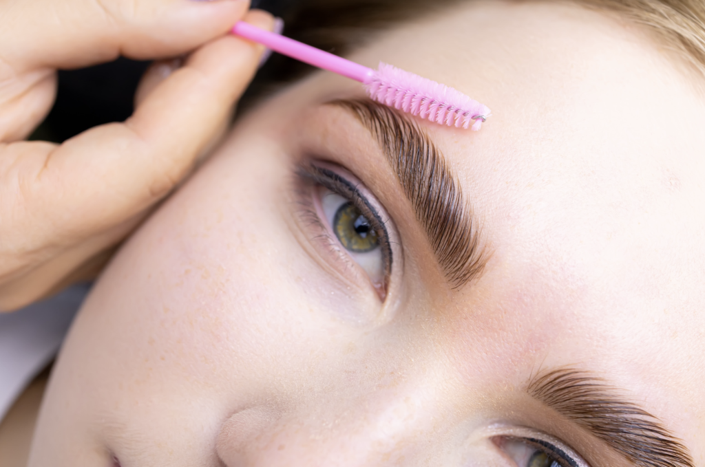 Girl with her brows waxed