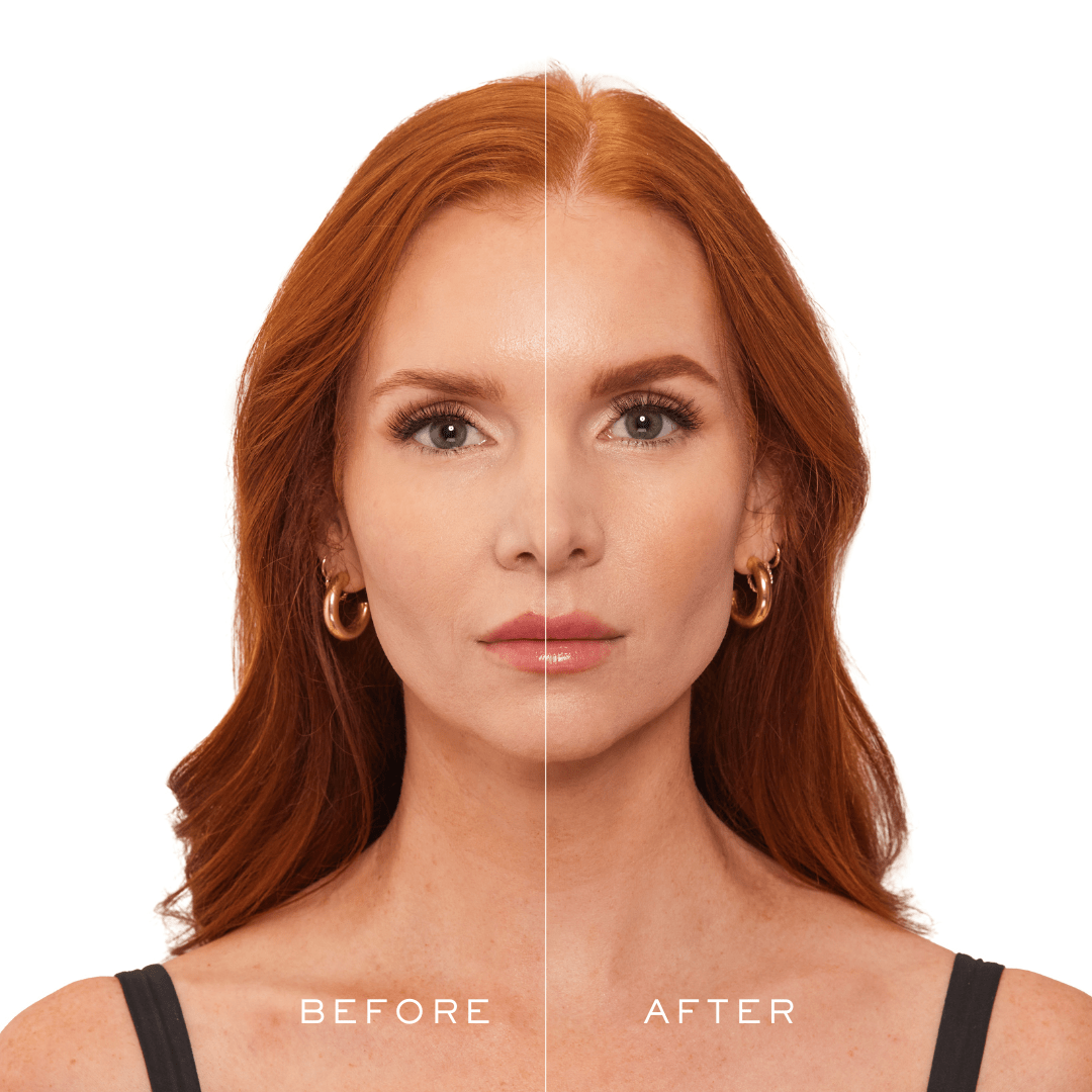 true red eyebrow before and after