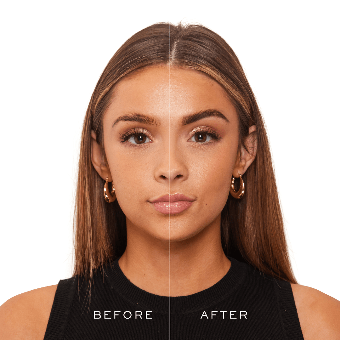 dark brown eyebrow before and after