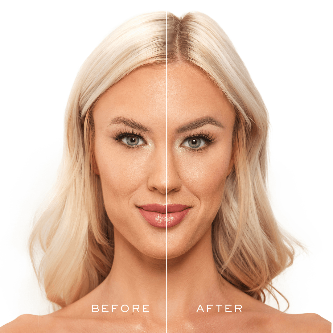 Taupe eyebrow before and after