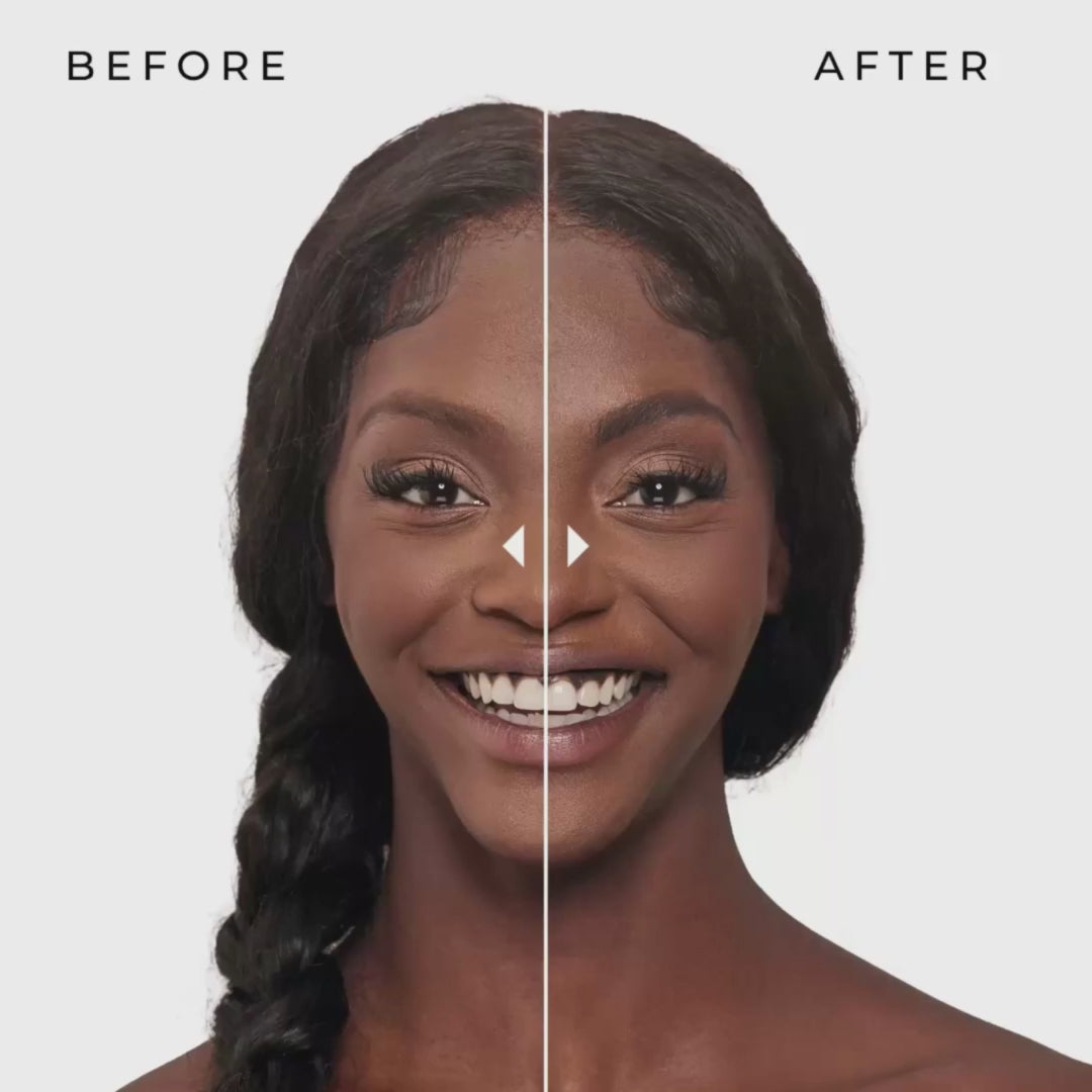 Load video: nearly black before and after brow stamp