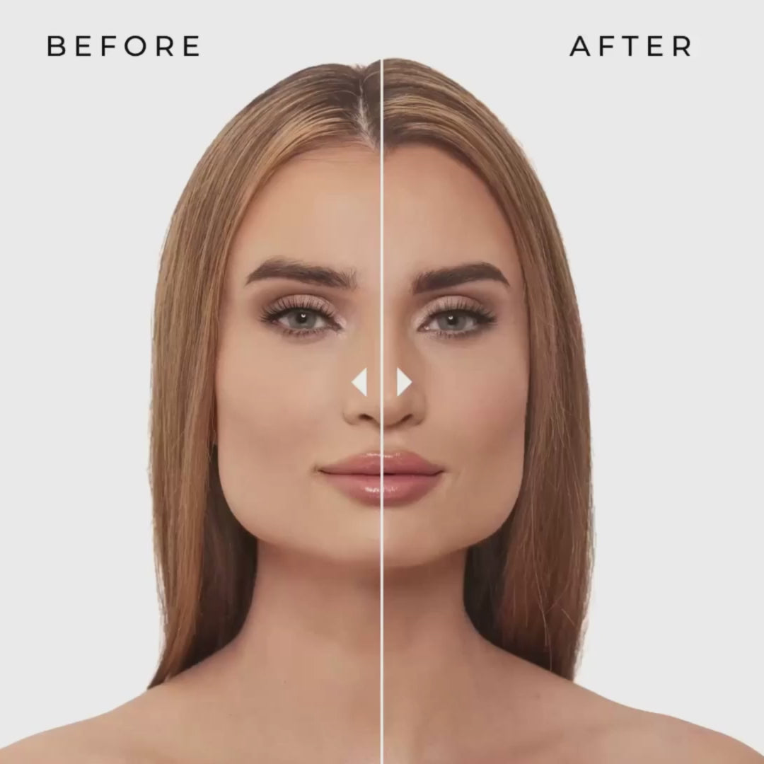 Load video: medium brown brow stamp kit brow before and after